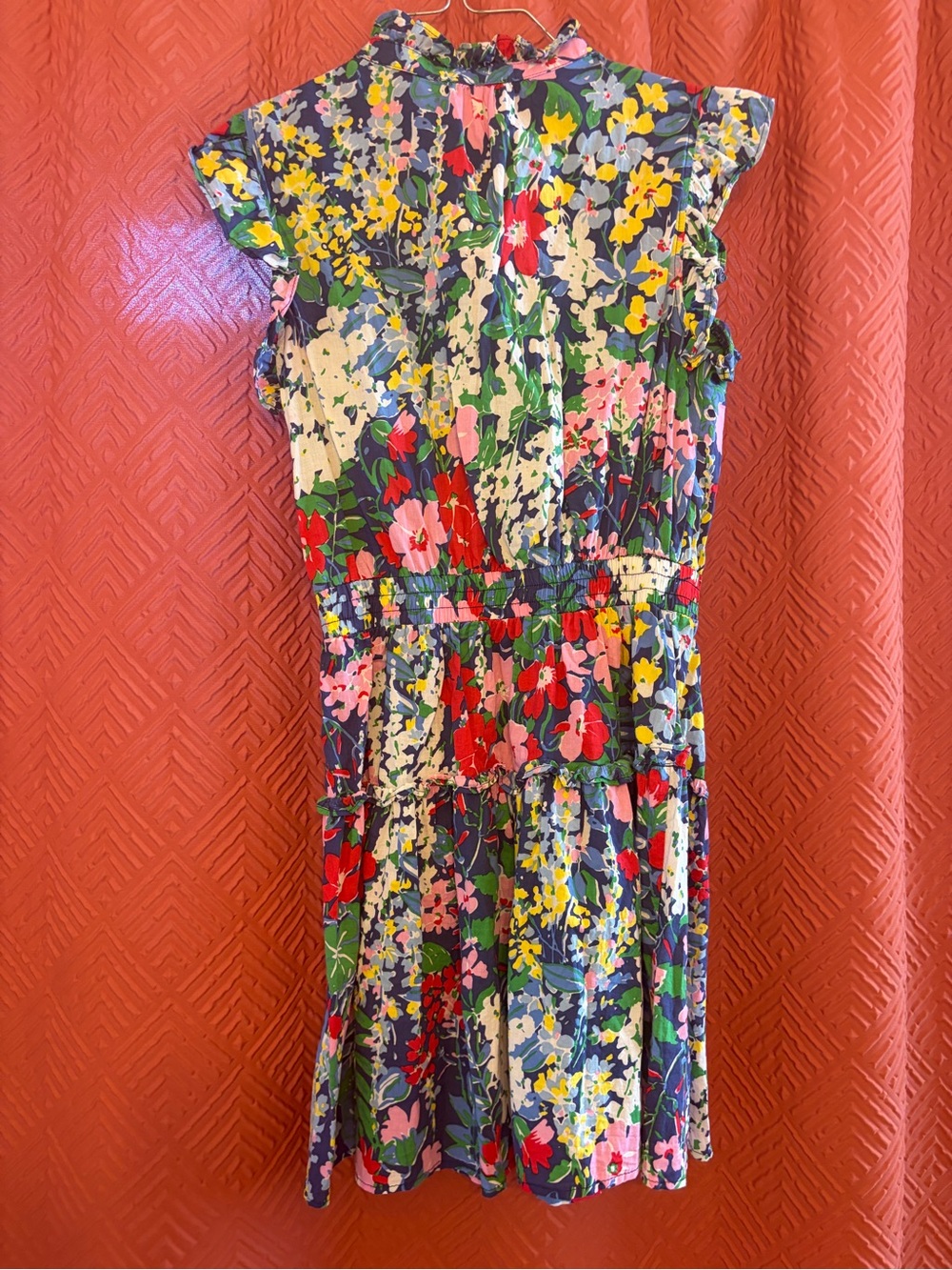 Pinch Floral Midi Dress in Navy, Red, Yellow, Pink